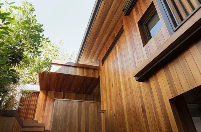 Wood siding on residential home